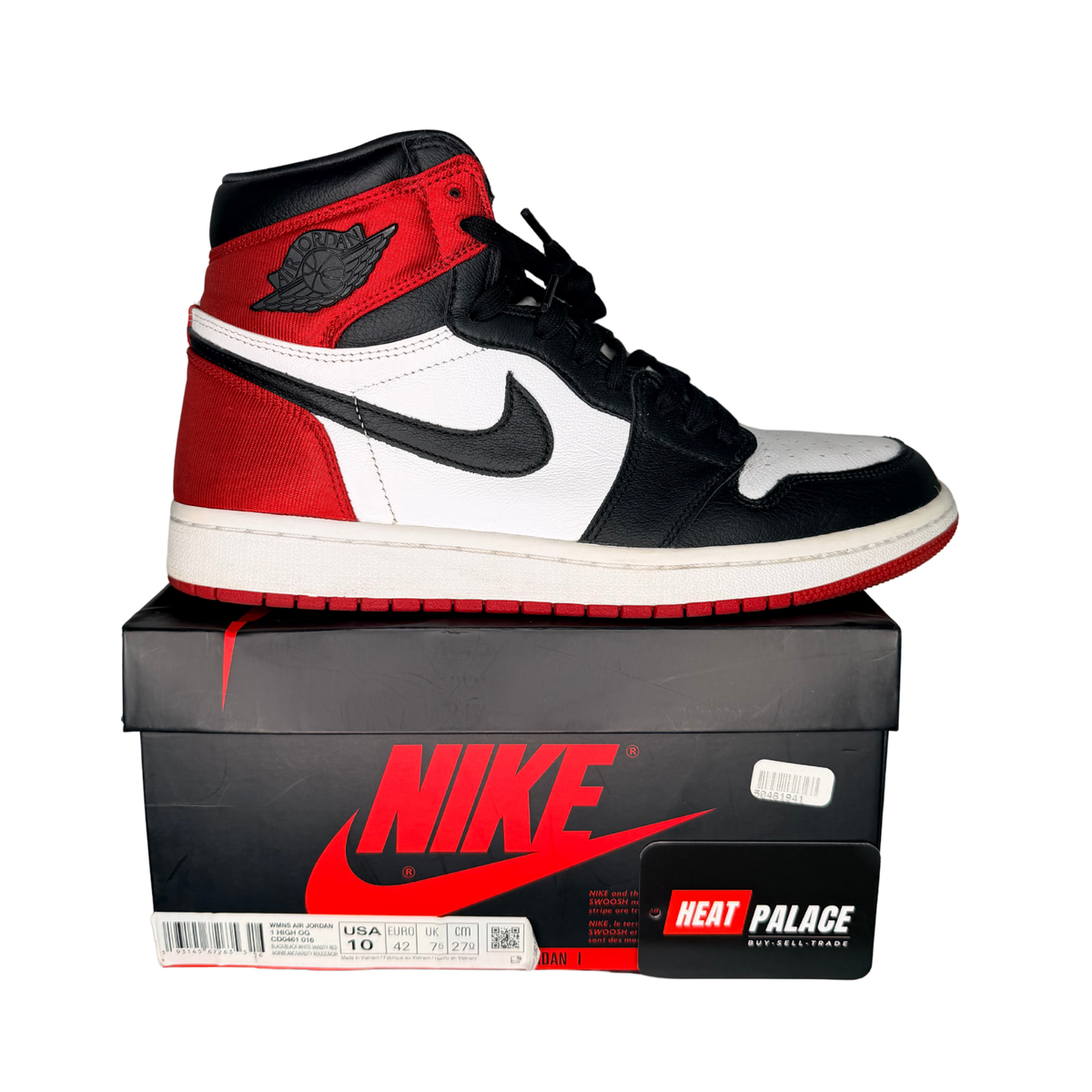 (USED) Air Jordan 1 High "Satin Black Toe" (W)