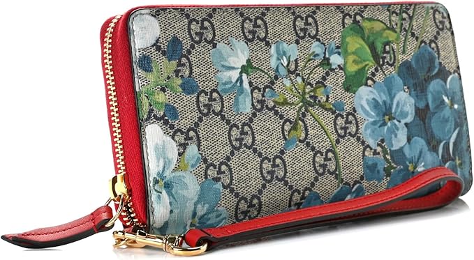 GUCCI GG Blooms Long Wallet “Floral Flower” Round Zipper (Blue Beige) (Preowned)