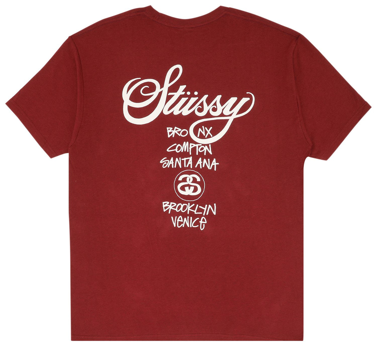 Stussy World Tour Tee (Burgundy)