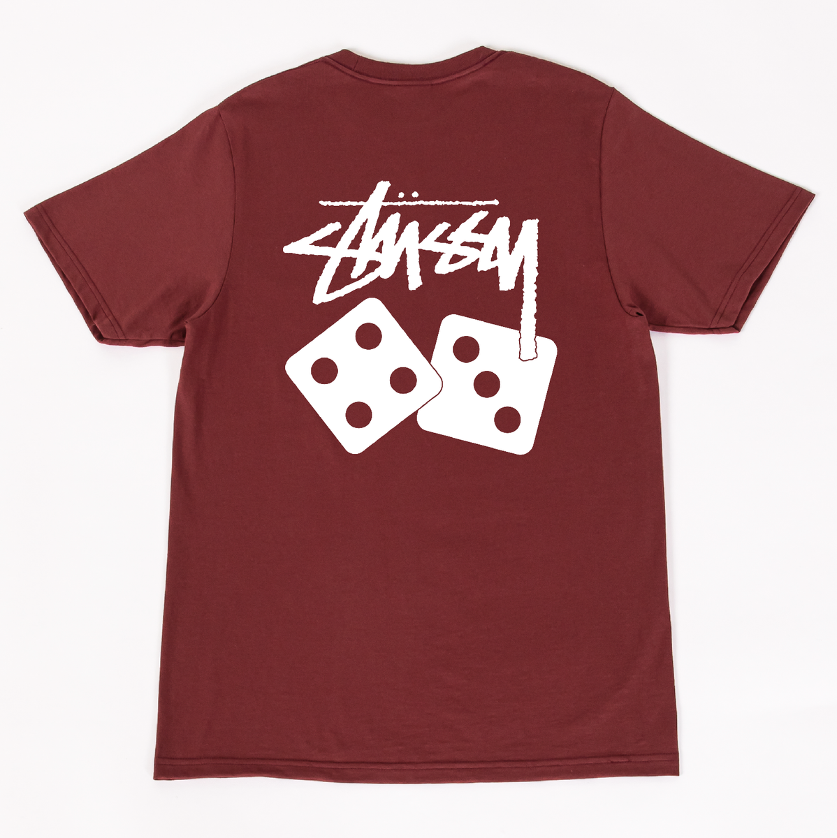 Stussy "Dice Logo" Tee (Burgundy)