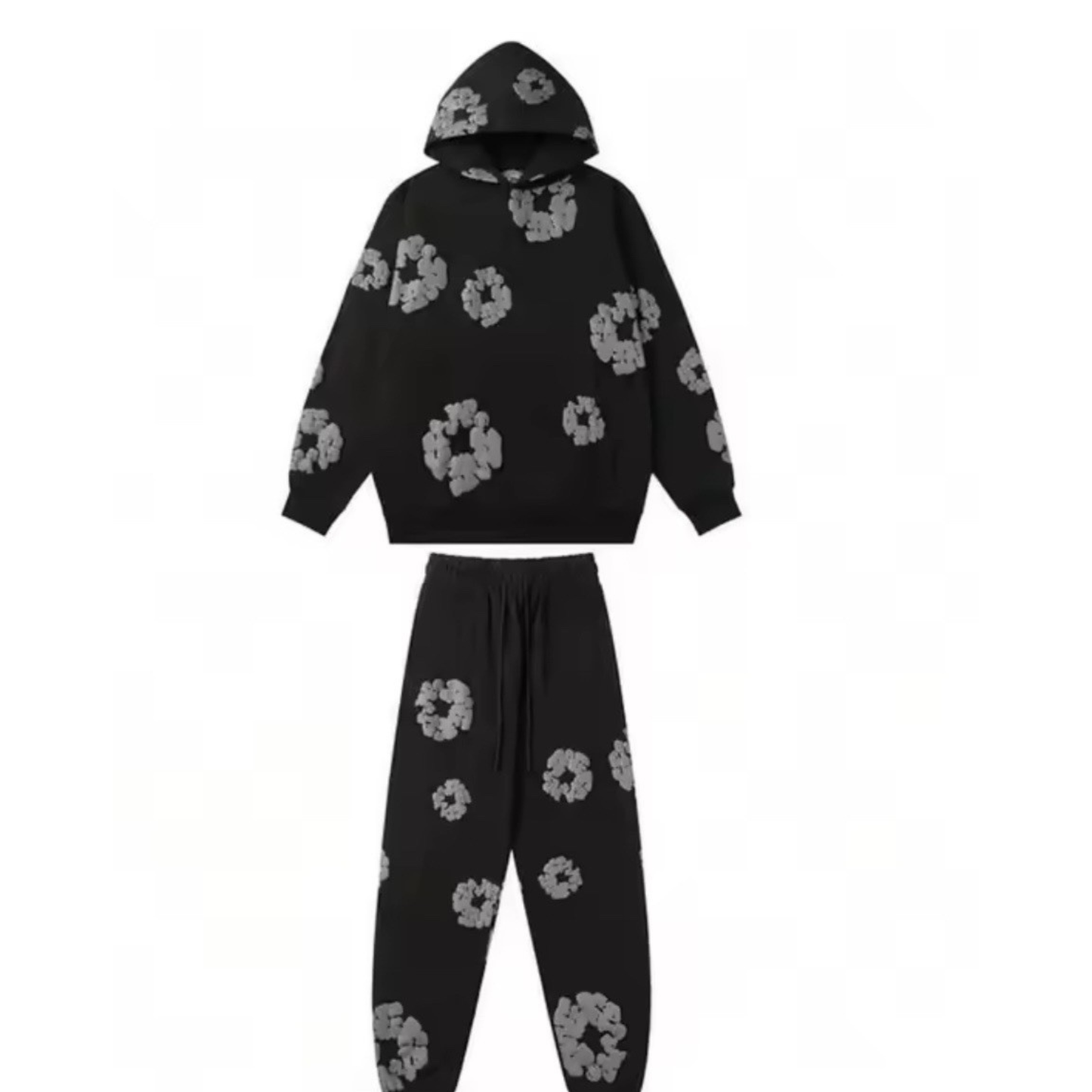 (USED) Denim Tears Cotton Wreath Sweatsuit "Black" (FULL SET)