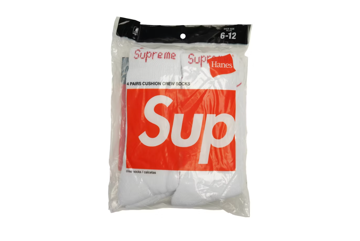 Supreme Hanes Crew Socks (4 Pack)