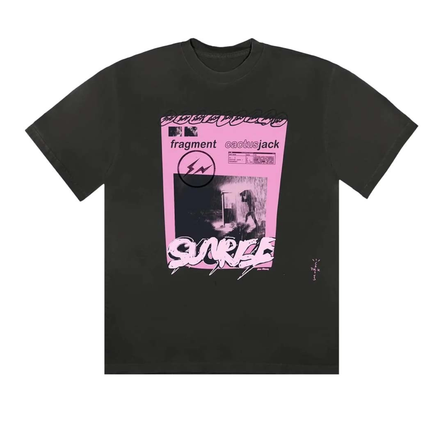 Cactus Jack by Travis Scott For Fragment Pink Sunrise Tee (Black)