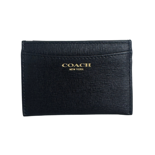 COACH Leather Card Case (Black)
