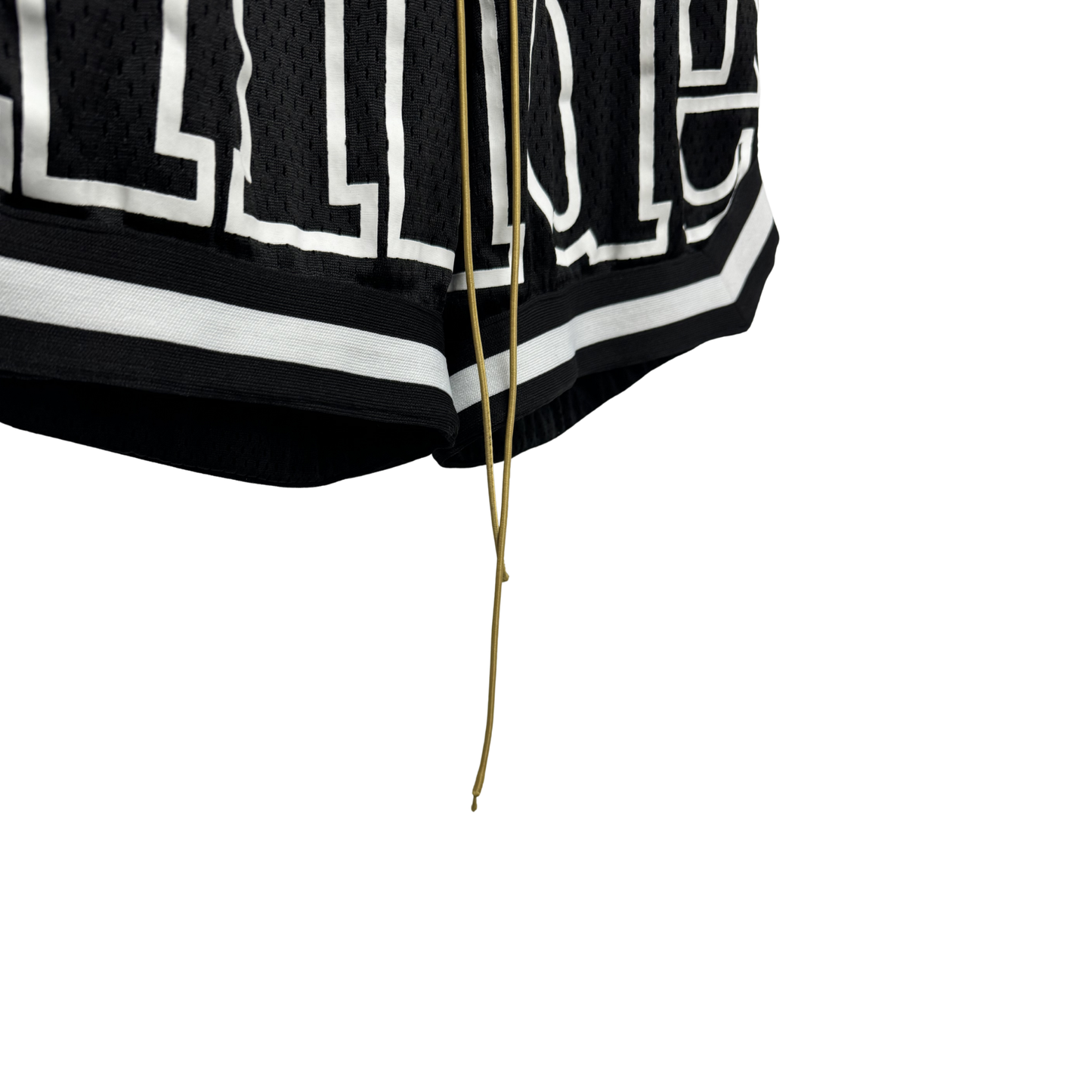 (USED) Rhude Logo Basketball Swim Shorts (Black/White)
