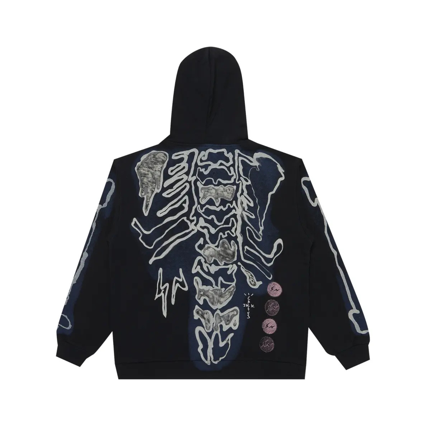 Travis Scott Cactus Jack For Fragment Skeleton Graffiti Full Zip Hoodie (Black)