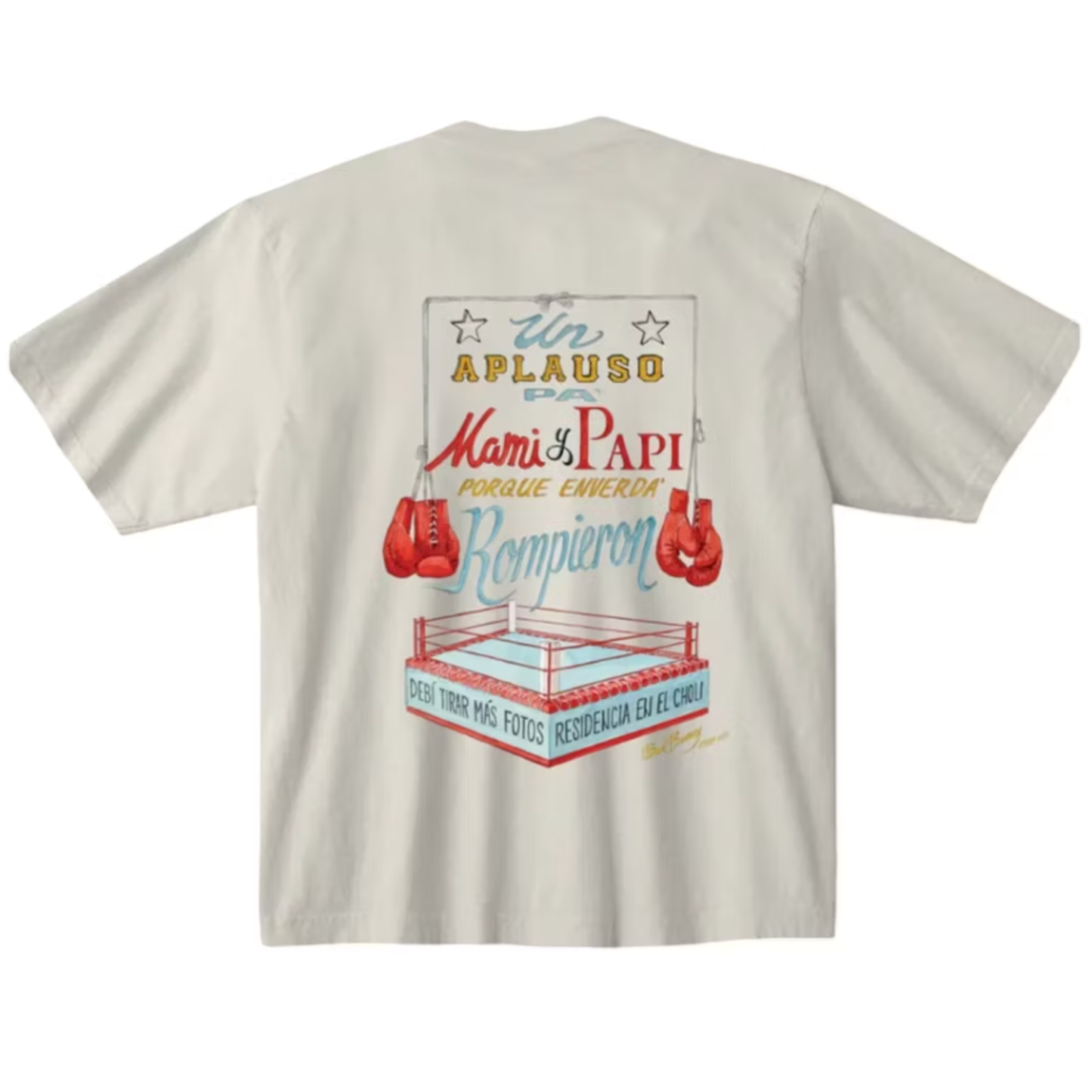 Bad Bunny DTMF Boxing Ring T-shirt (White)