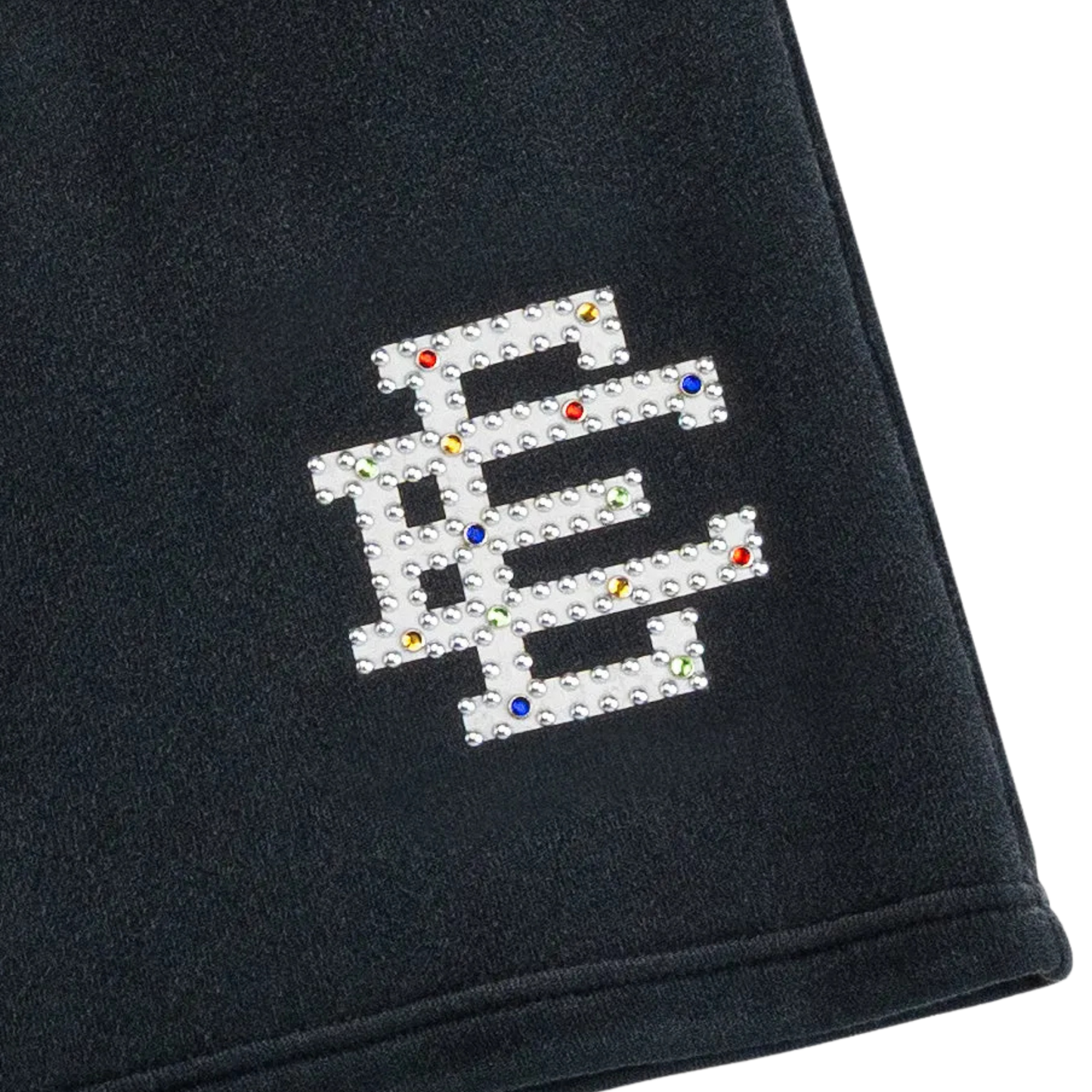 Eric Emanuel EE Rhinestone Sweatshort (Black/White)