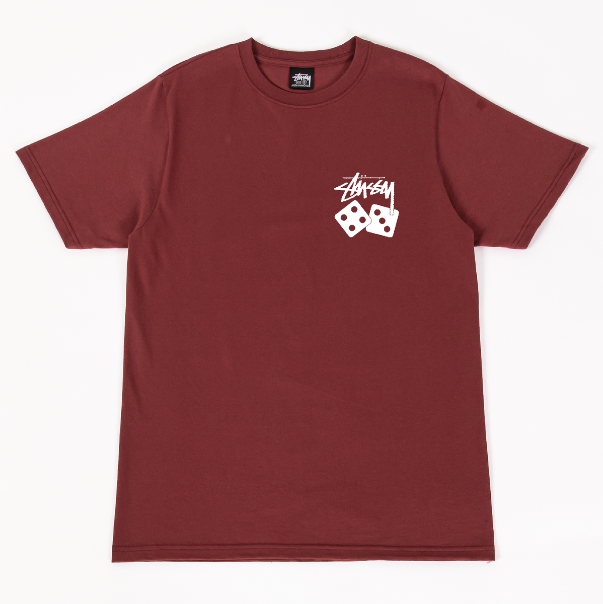 Stussy "Dice Logo" Tee (Burgundy)