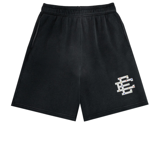 Eric Emanuel EE Rhinestone Sweatshort (Black/White)