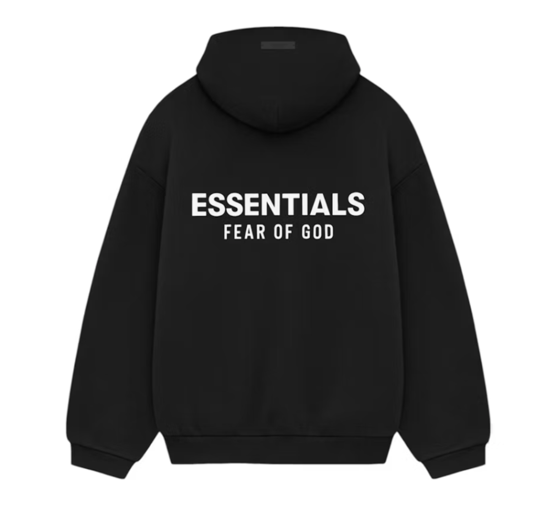 Fear of God Essentials Fleece Hoodie (Black/White)