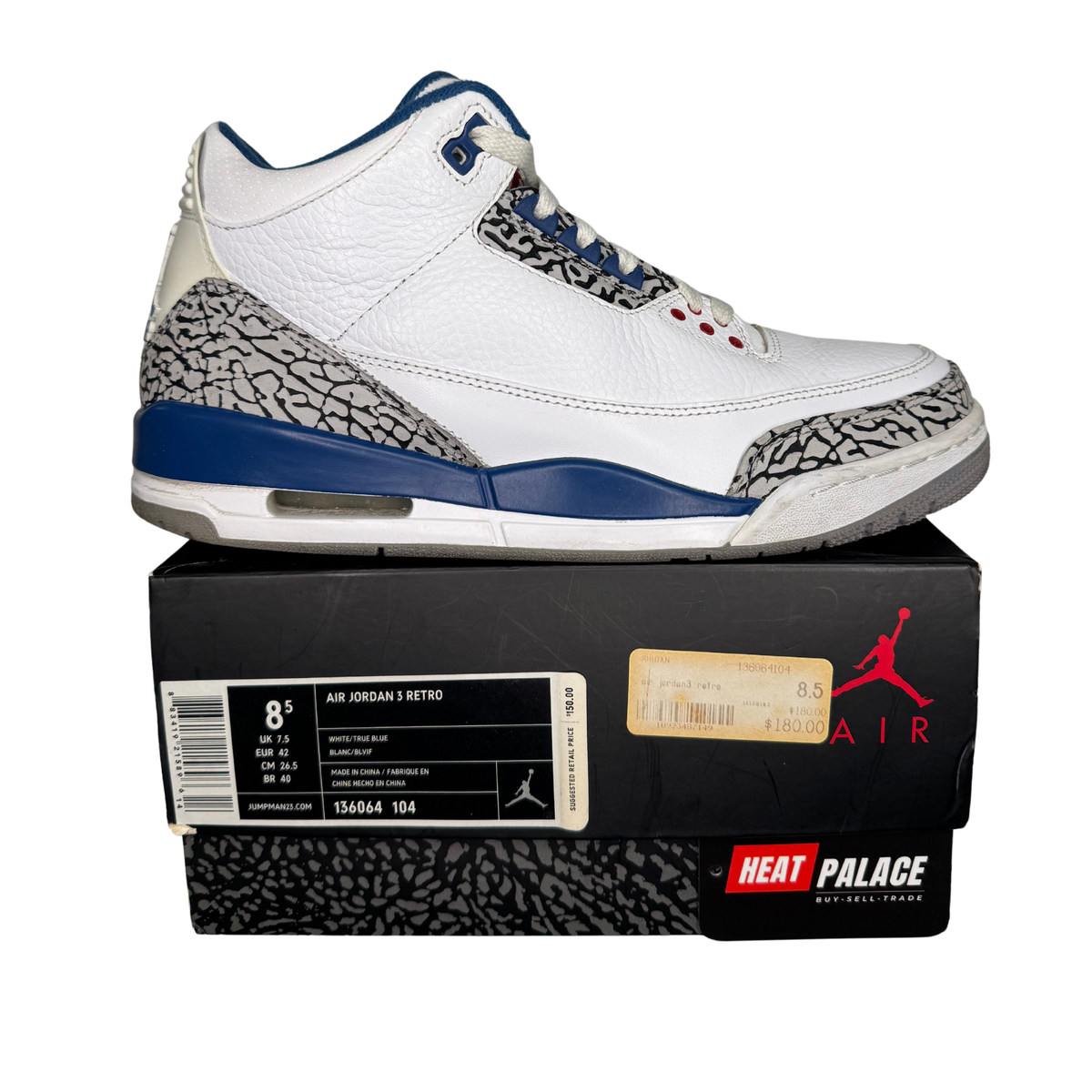 (USED) Air Jordan 3 Retro "True Blue" (2011)